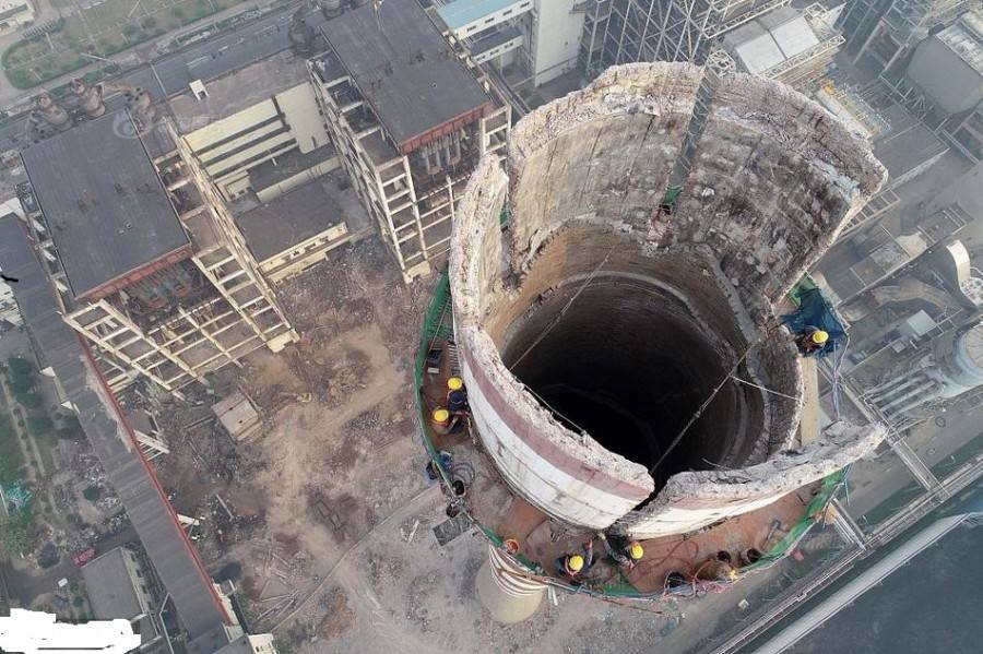 煙囪拆除工藝過程中的技術性